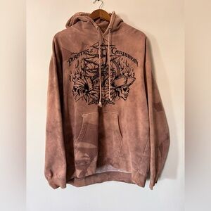 Vtg. Walt Disney World "Pirates Of The Caribbean" Brown Hoodie XL All Over Print